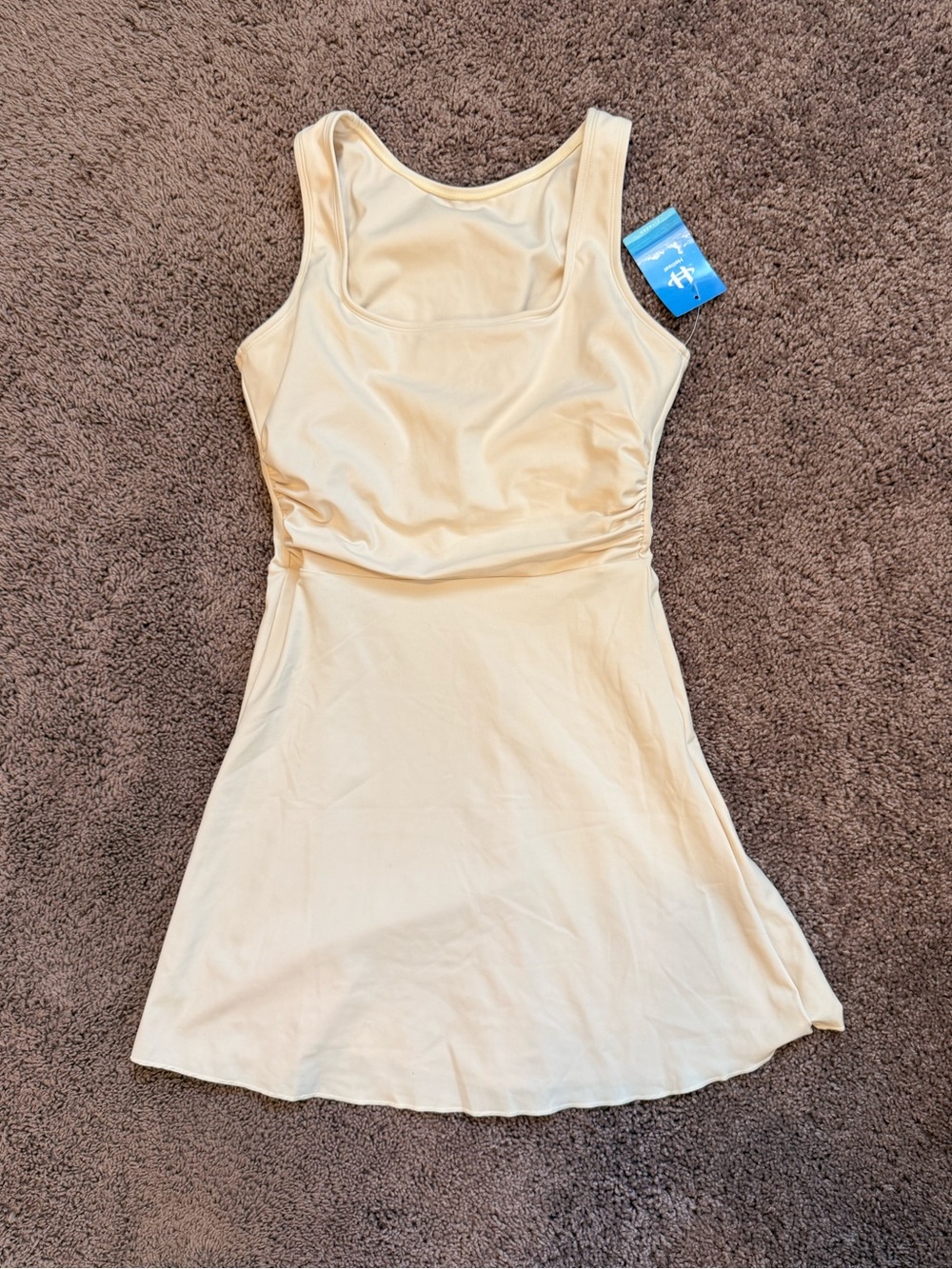 Ladies' Cream Athletic Dress with Built-In Support